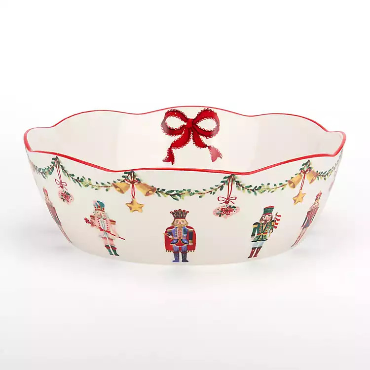 New! Holly Nutcracker Christmas Serving Bowl | Kirklands