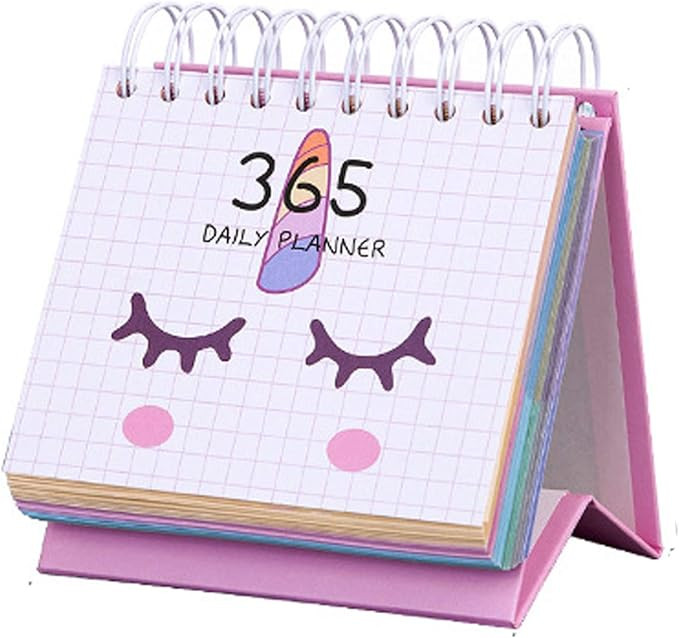 Cute Cartoon Unicorn Small Desktop Calendars, Spiral Standing Flip Desk Memos Personal Daily Sche... | Amazon (US)