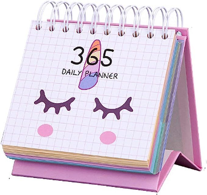 Cute Cartoon Unicorn Small Desktop Calendars, Spiral Standing Flip Desk Memos Personal Daily Sche... | Amazon (US)