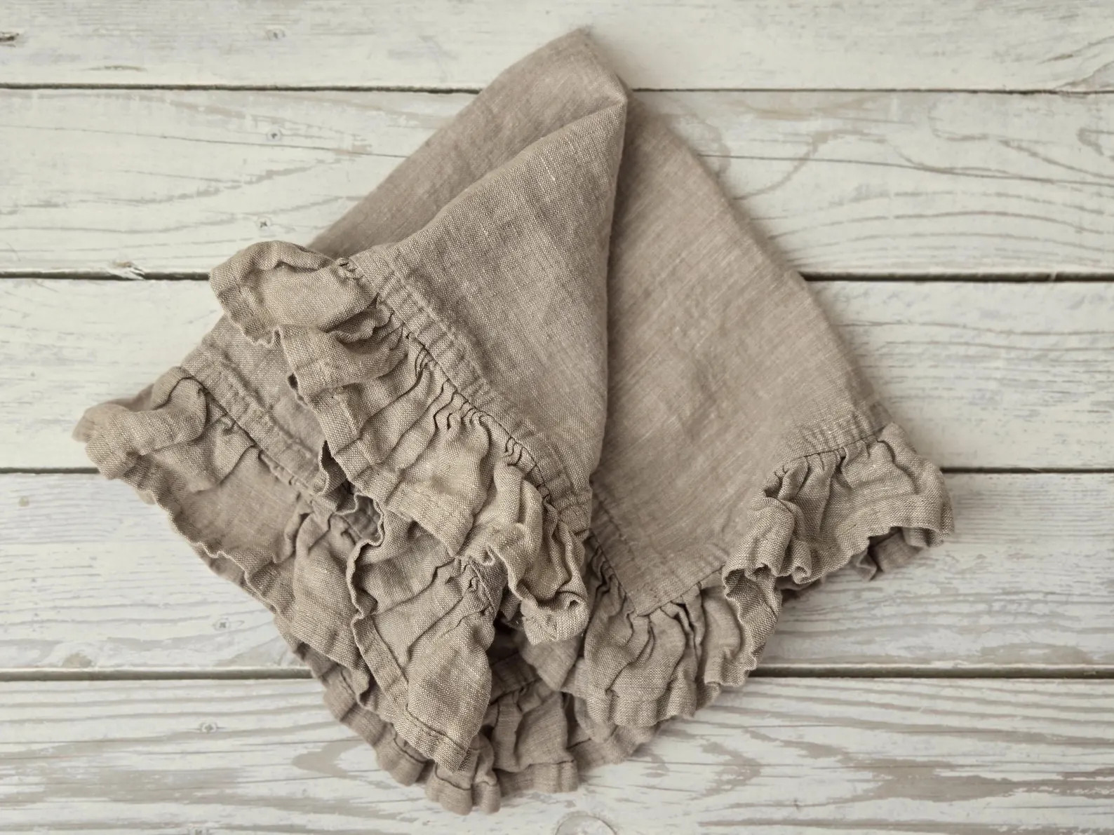 Linen Ruffled Napkins - Boho Placemat With Ruffle - Table Decor - Etsy | Etsy (Global)