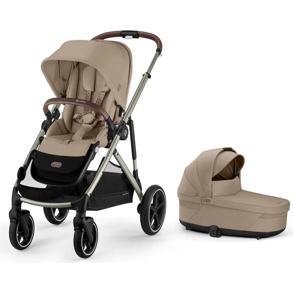 CYBEX Gazelle S Single to Double Stroller System & Carrycot in Almond Beige at Nordstrom | Nordstrom