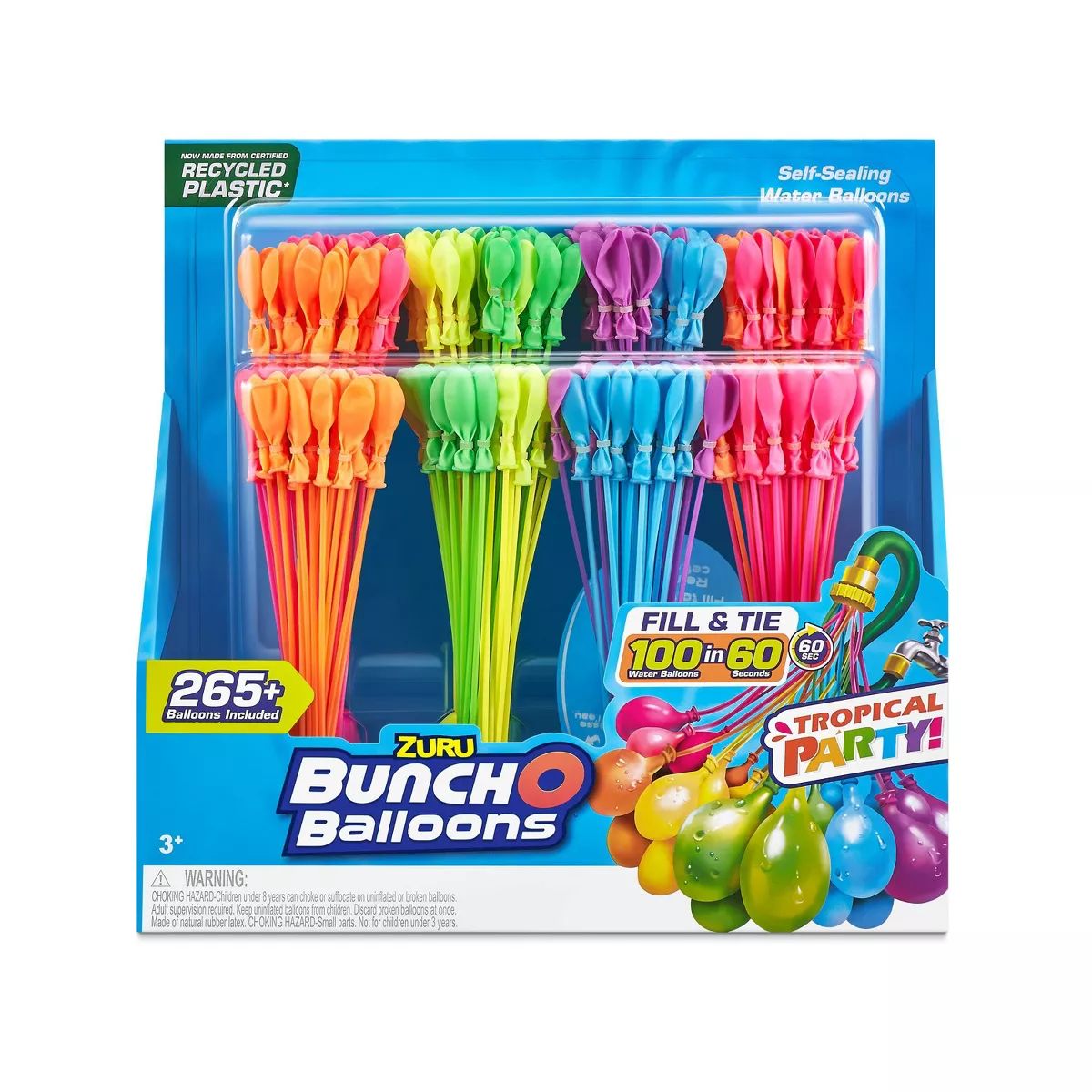 Bunch O Balloons Tropical Party Rapid-Filling Self-Sealing Water Balloons by ZURU - 8pk | Target