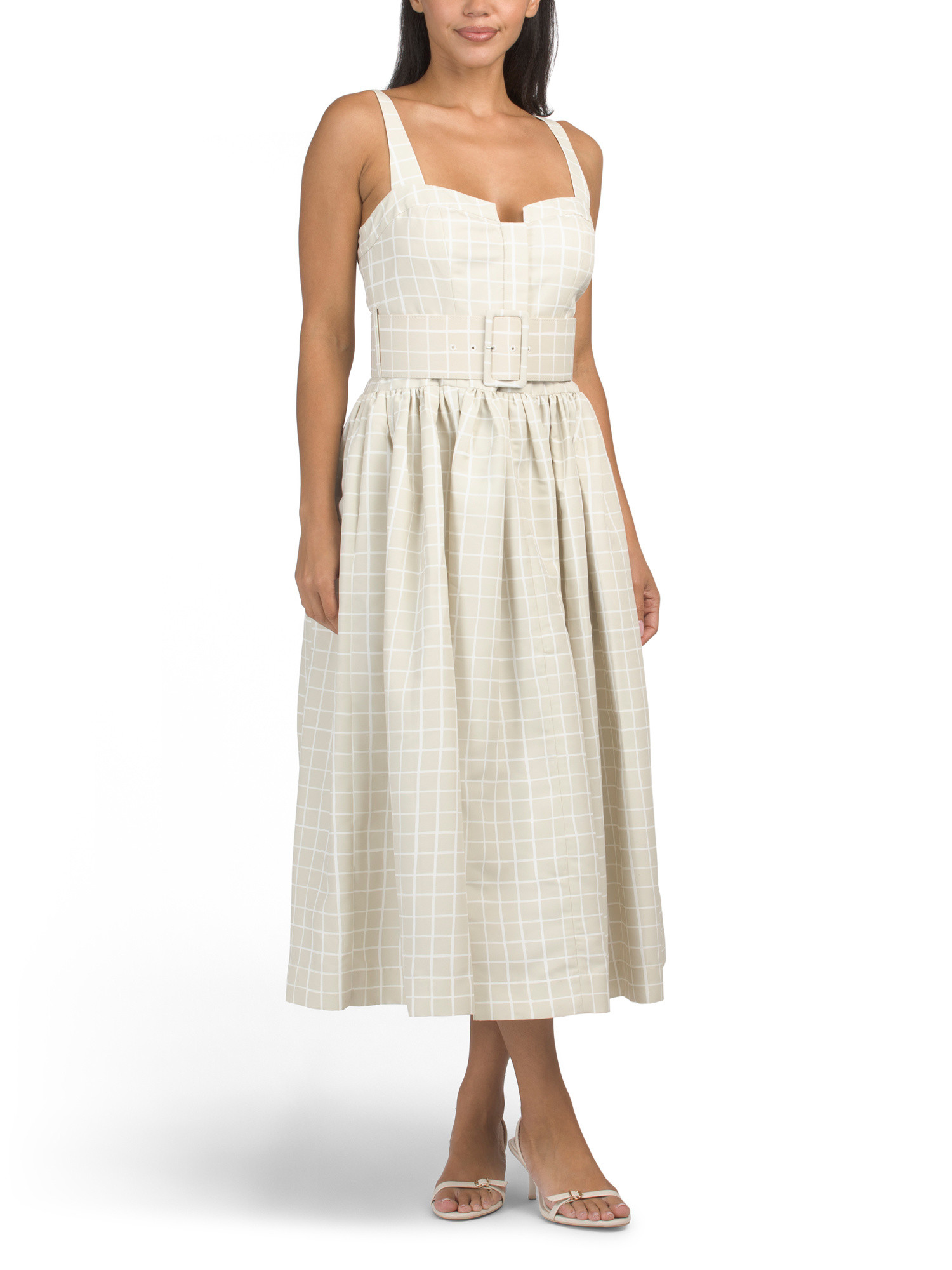Painterly Windowpane On Polyester Faille Dress | Casual Dresses  | Marshalls | Marshalls