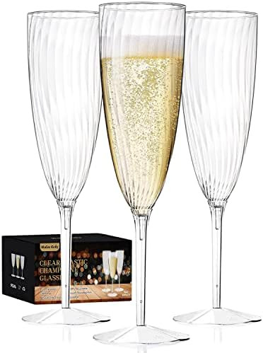 Walee Koky Plastic Champagne Flutes, 36 PCS Clear Disposable Wine Glasses Reusable Plastic Cockta... | Amazon (US)