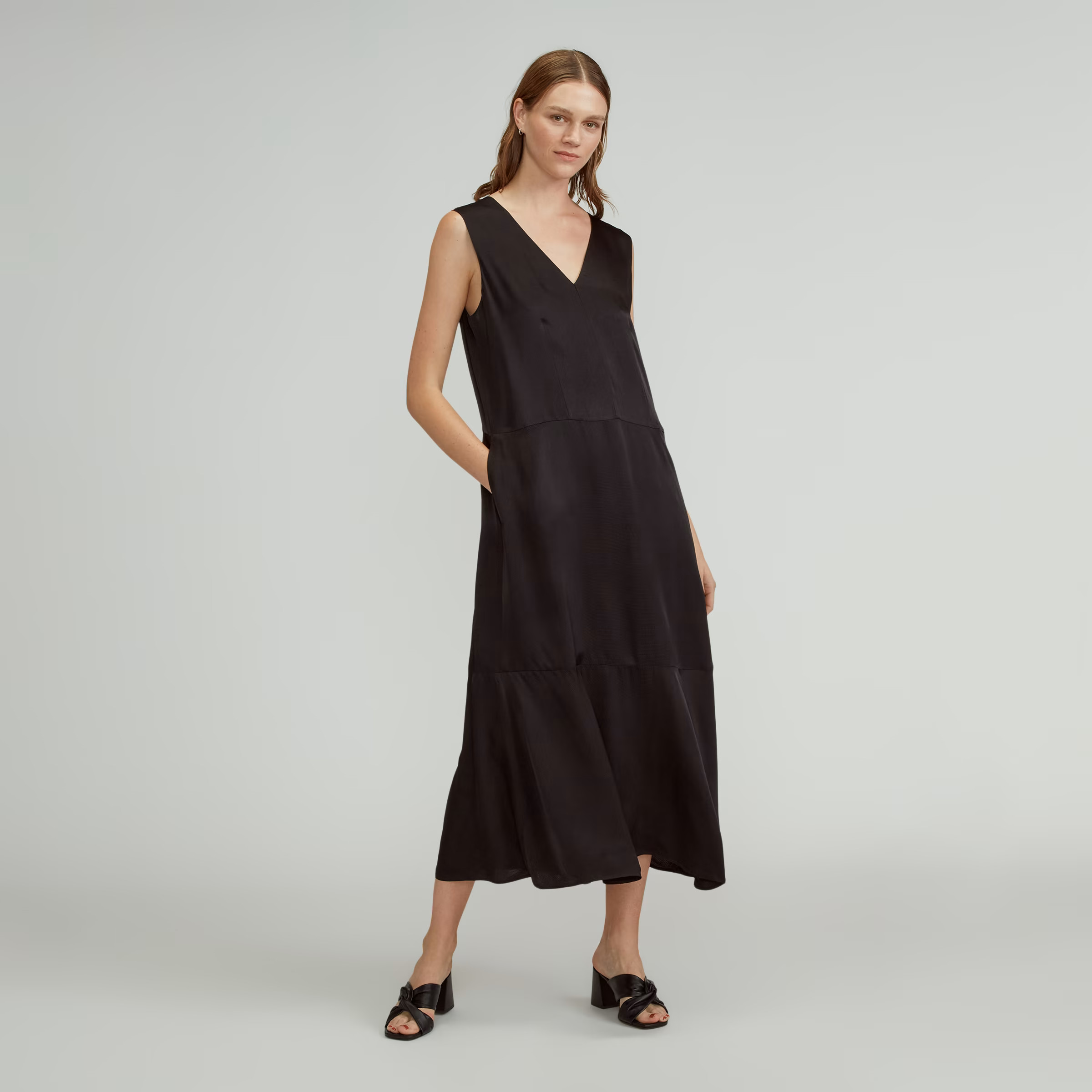 The Satin V-Neck Maxi Dress | Everlane