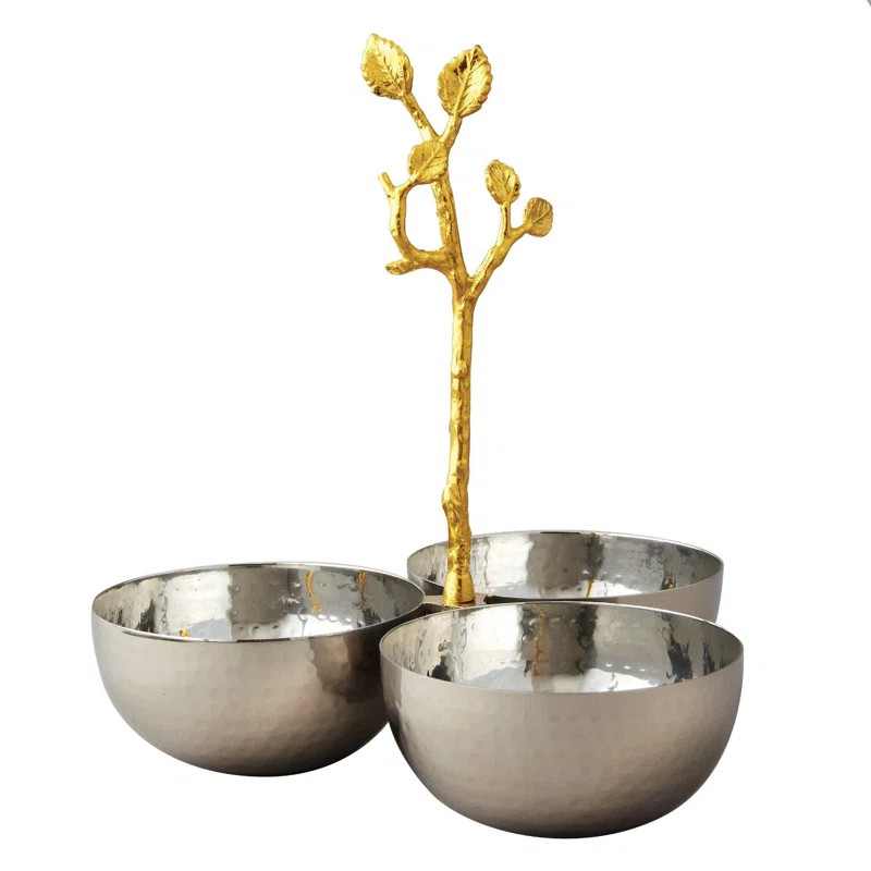 Heim Concept Vine Hammered Triple Serving Bowl & Reviews | Wayfair | Wayfair North America