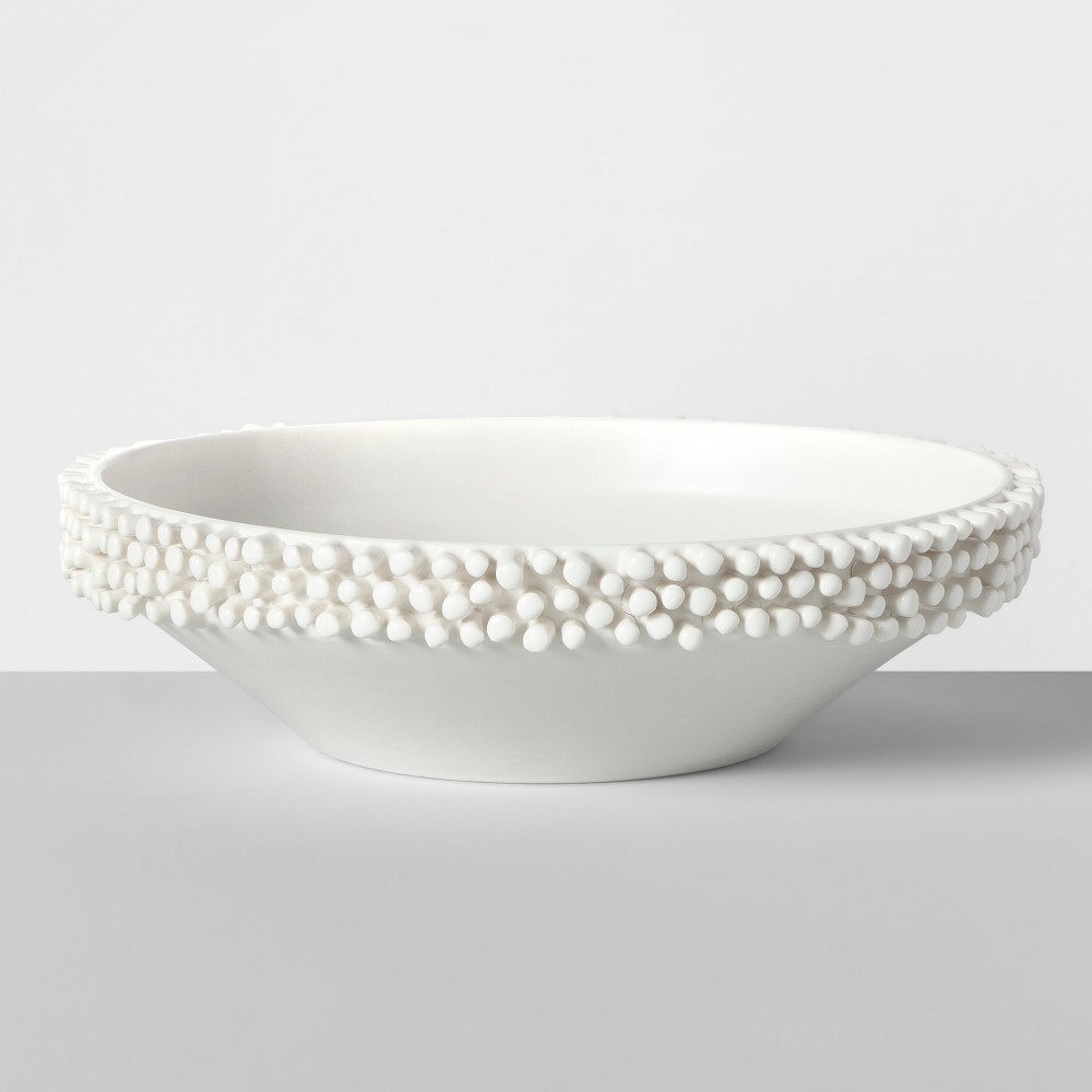 10.5"" x 2.9"" Porcelain Tufted Bowl White - Opalhouse | Target
