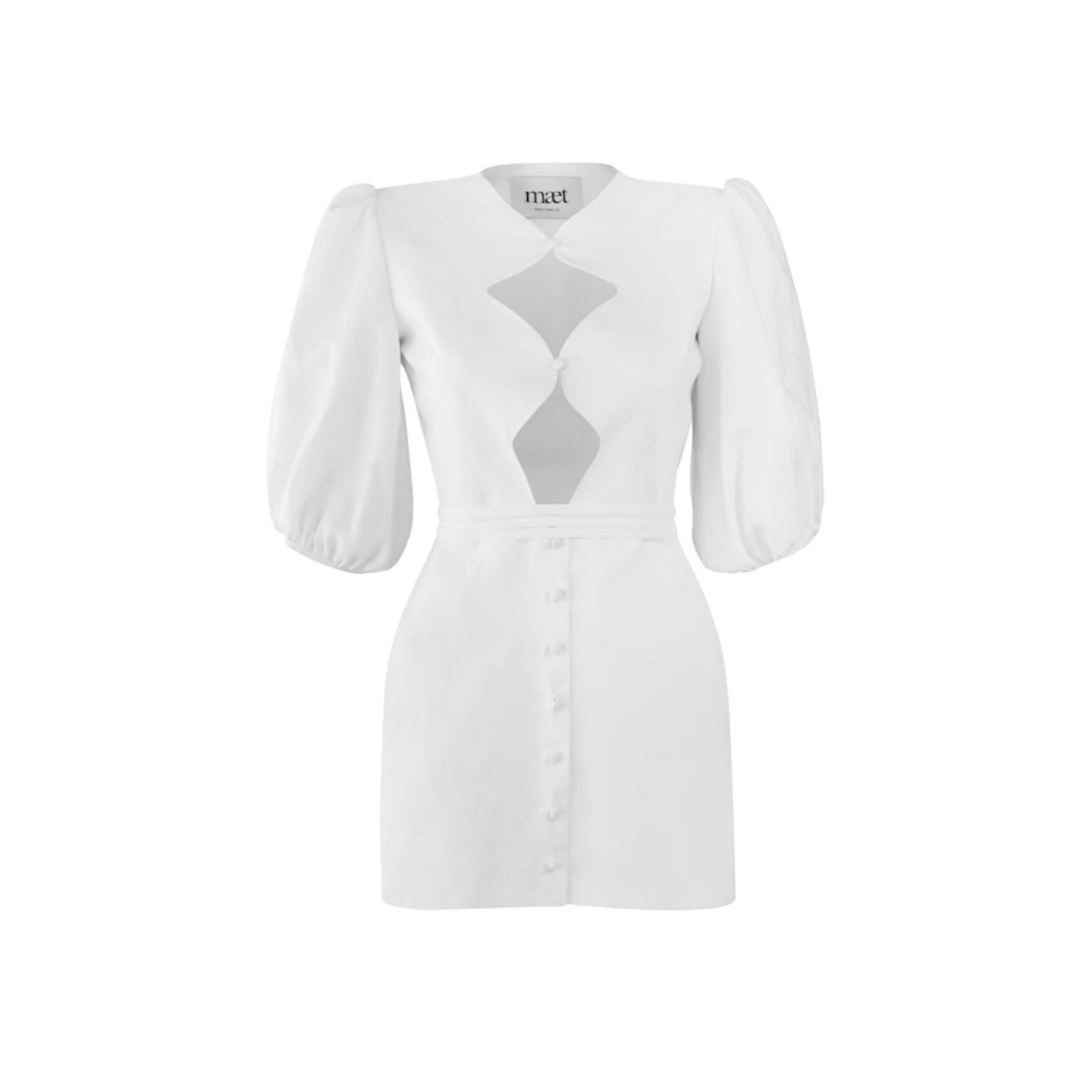 Tian Linen Mini Dress - White | Wolf & Badger (US)