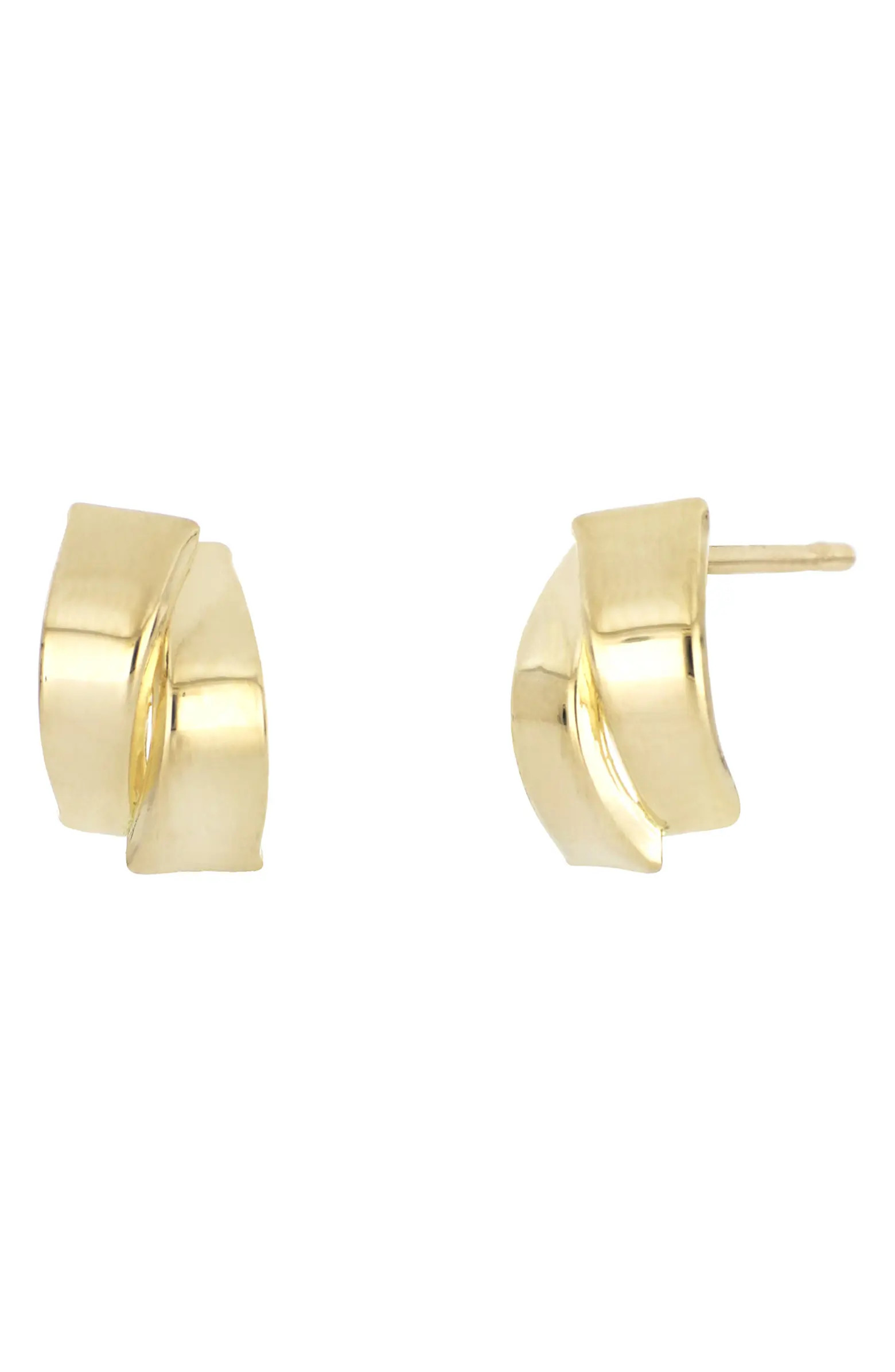 Bony Levy 14K Gold Crossover Curved Stud Earrings | Nordstrom | Nordstrom