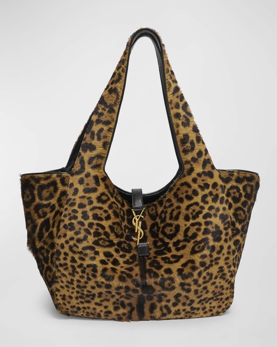 Bea YSL Leopard-Print Tote Bag in Calf Hair and Leather | Neiman Marcus