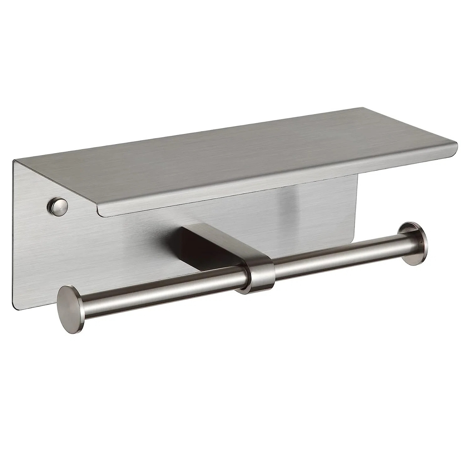 Wall Mounted Toilet Paper Holder Double Rods Tissue Holder with Shelf AWC-2101 | Wayfair North America