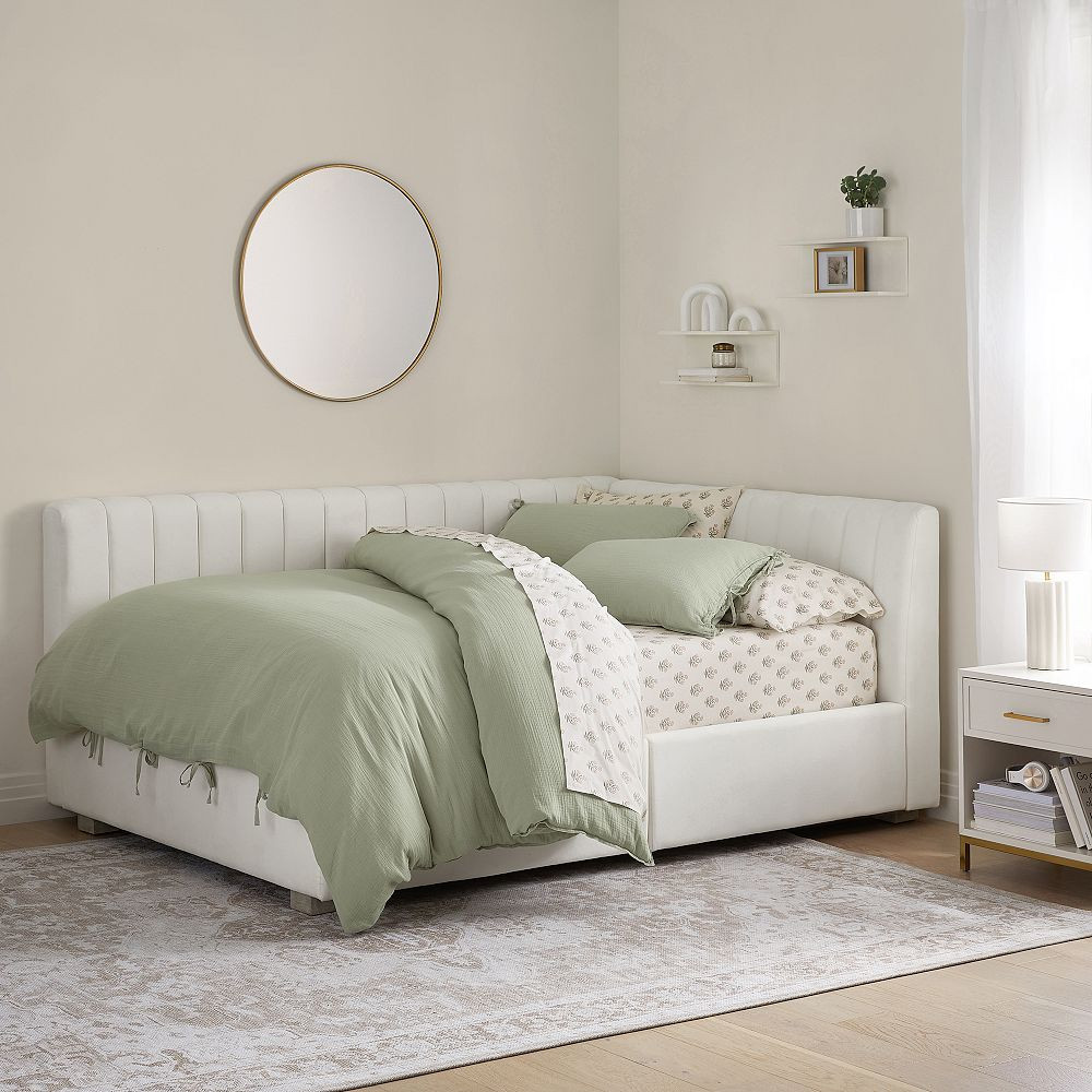 Avalon Upholstered Corner Storage Bed | Pottery Barn Teen
