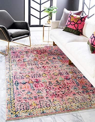 Rugs.com El Paso Collection Rug – 8' x 10' Pink Medium Rug Perfect for Living Rooms, Large Dini... | Amazon (US)
