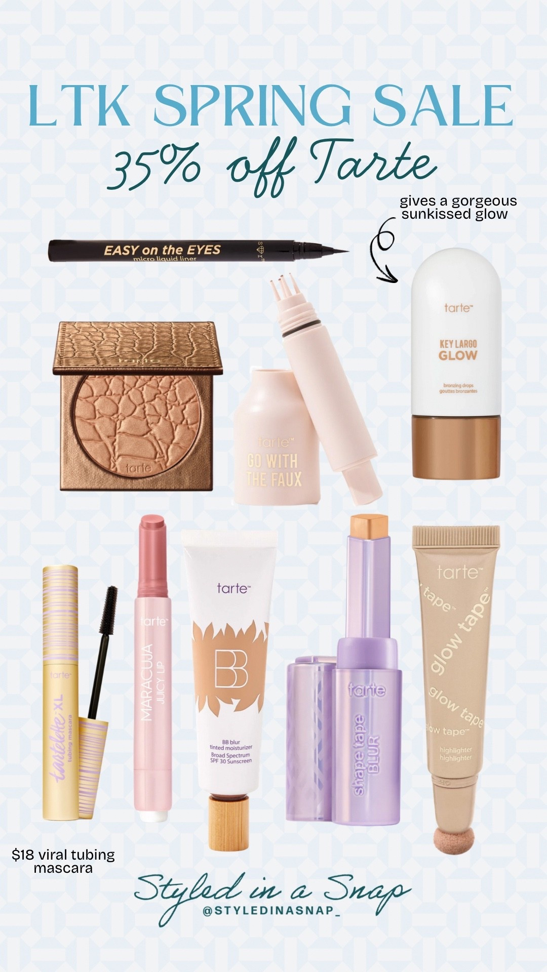 The chokehold Tarte has on me for gorgeous, natural looking makeup is unreal. They are part of the LTKSpringSale and I’ve stocked up on my favorites. I get a ton of compliments when I use this makeup and my skin feels good when I have it on. Code FAM35 saves you 35% on all my favorites! 
Makeup must haves, over 40 makeup finds 

#LTKSpringSale #LTKOver40 #LTKBeauty