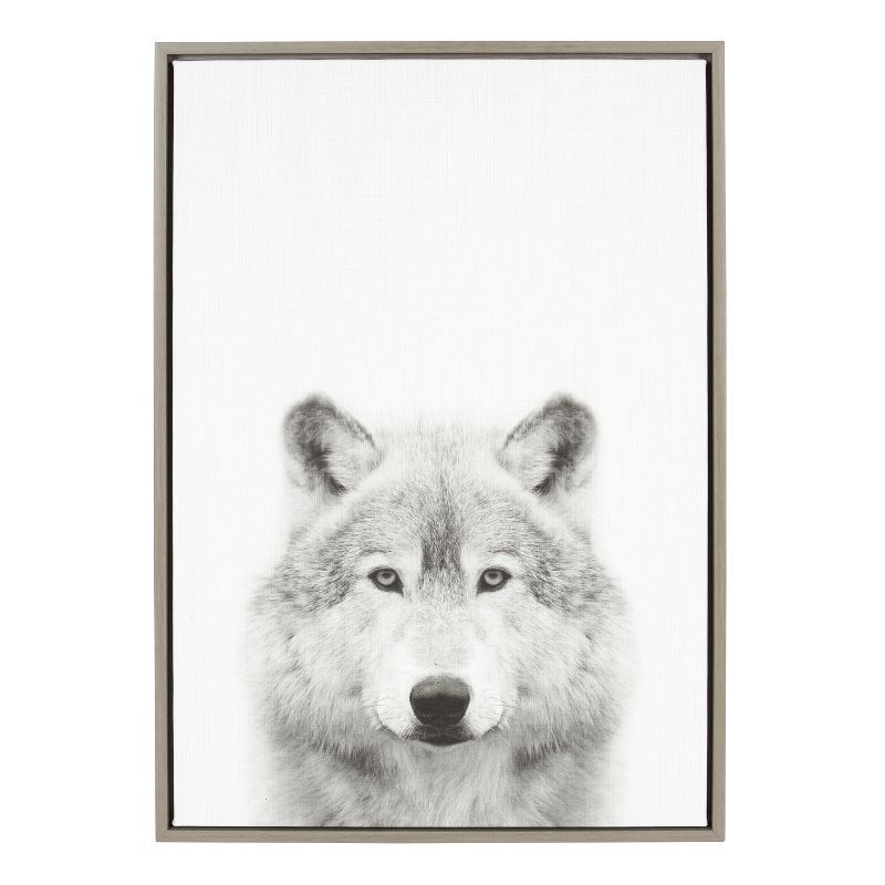 33" x 23" Sylvie Wolf Animal Print And Portrait By Simon Te Tai Framed Wall Canvas - Kate & Laure... | Target