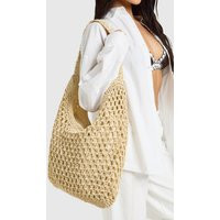 boohoo Women's Slouchy Straw Beach Bag in Natural | Woven | boohoo (US & Canada)