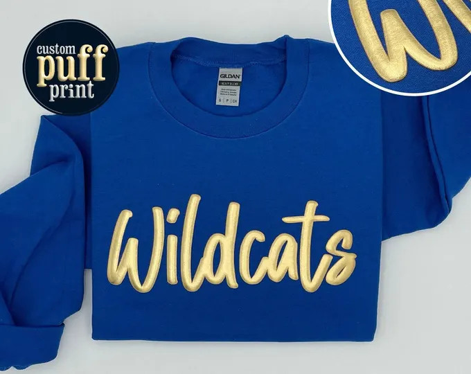 Custom Puff Print Team Name T-shirt, Personalized Puff Writing for Companies, Embossed Mascot Shi... | Etsy (US)