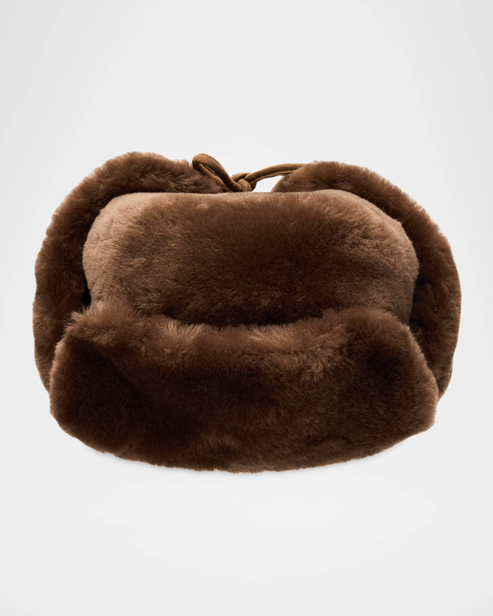 Men's Shearling Trapper Hat with Leather Chin Strap | Neiman Marcus