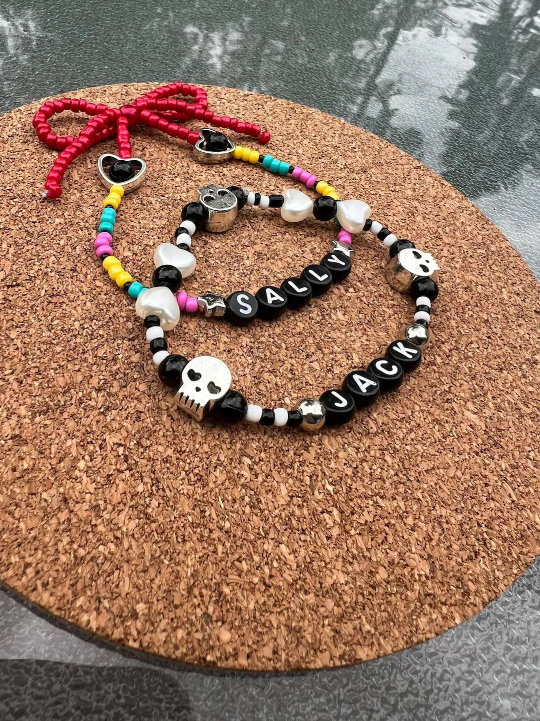 Nightmare Before Christmas Matching Jack and Sally Set of Beaded Bracelets - Etsy | Etsy (US)