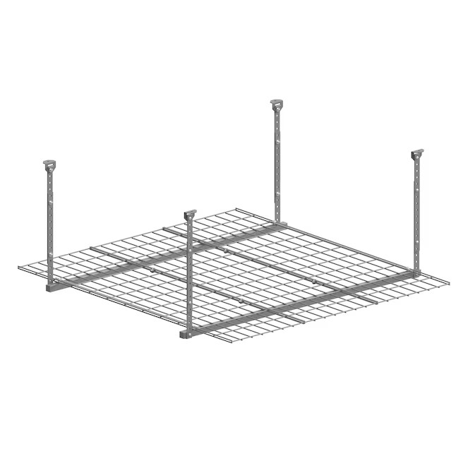 Project Source Adjustable Height Overhead Garage Storage 250-lb in Gray Steel (48-in W x 42-in D) | Lowe's