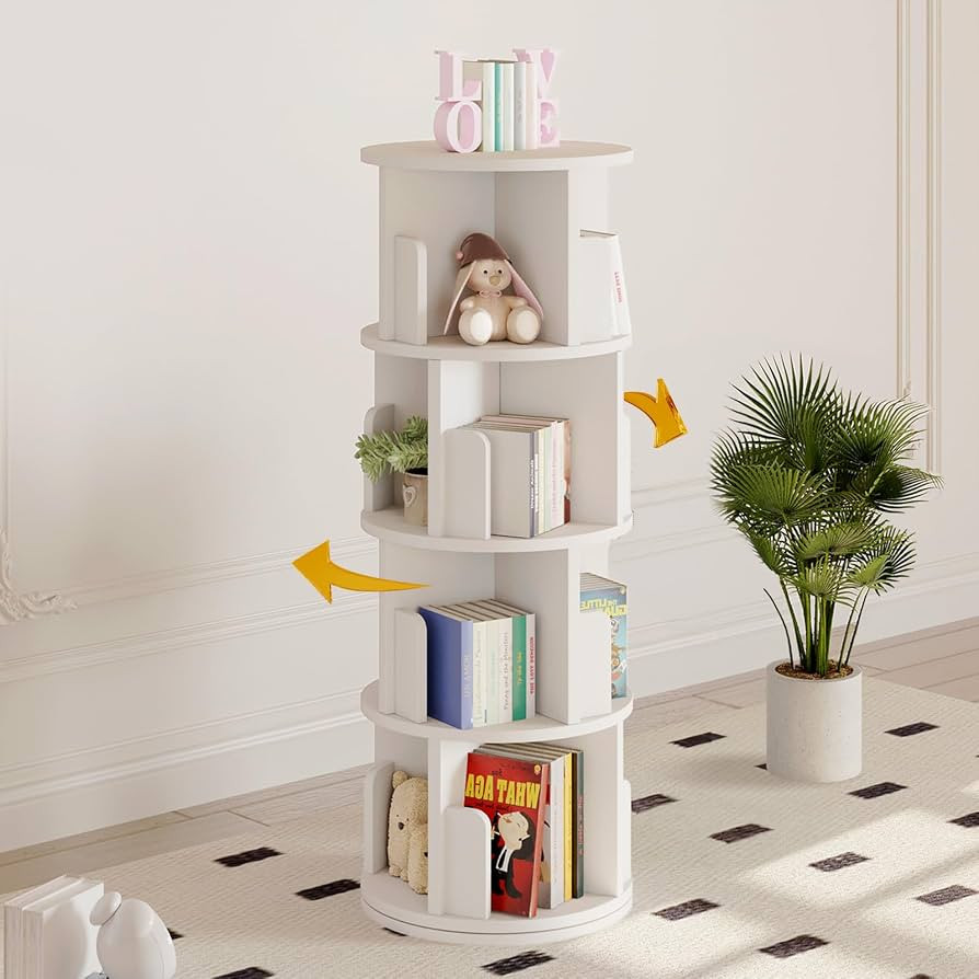 oneinmil Rotating Bookshelf, 360° Rotating Bookcase for Small Space, Corner Bookcase for Bedroom... | Amazon (US)