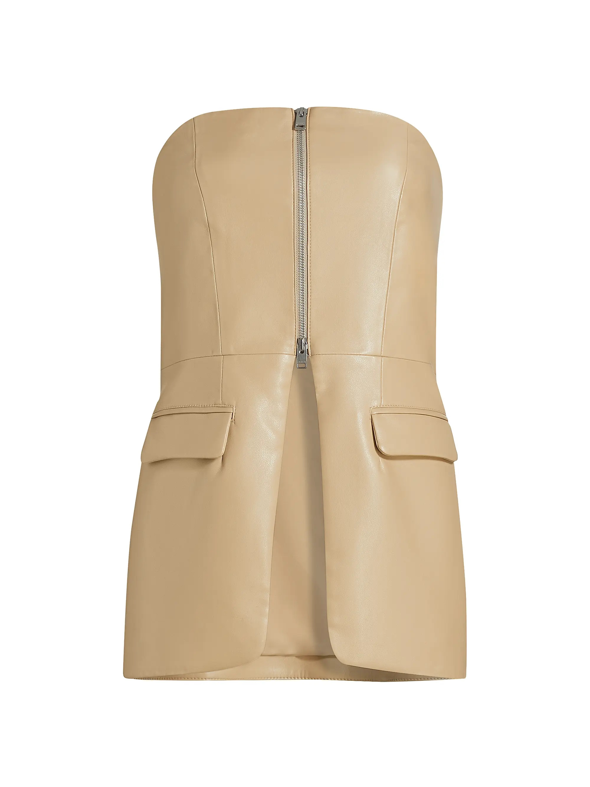 Avani Faux-Leather Strapless Bustier Top | Saks Fifth Avenue