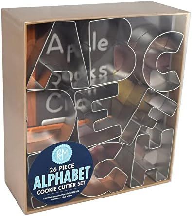 R&M International Alphabet 3" Cookie Cutters, 26-Piece Set in Gift Box | Amazon (US)