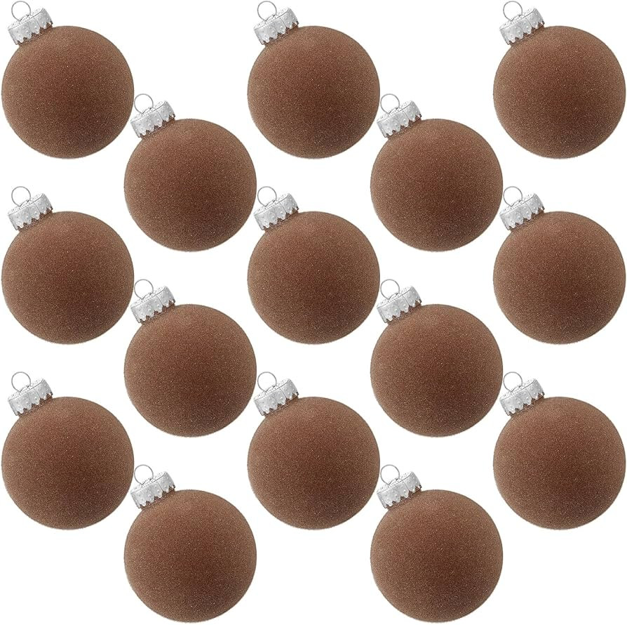 Liliful 15 Pcs Velvet Christmas Balls Bulk Flocked Christmas Tree Ball Ornaments Plastic Balls 3.15  | Amazon (US)