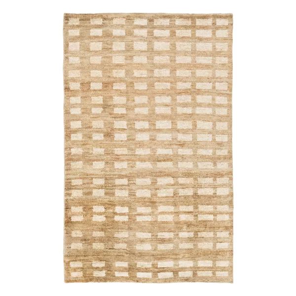 Whittlesey Geometric Hand-Knotted Jute/Sisal Area Rug in Brown/Beige | Wayfair North America