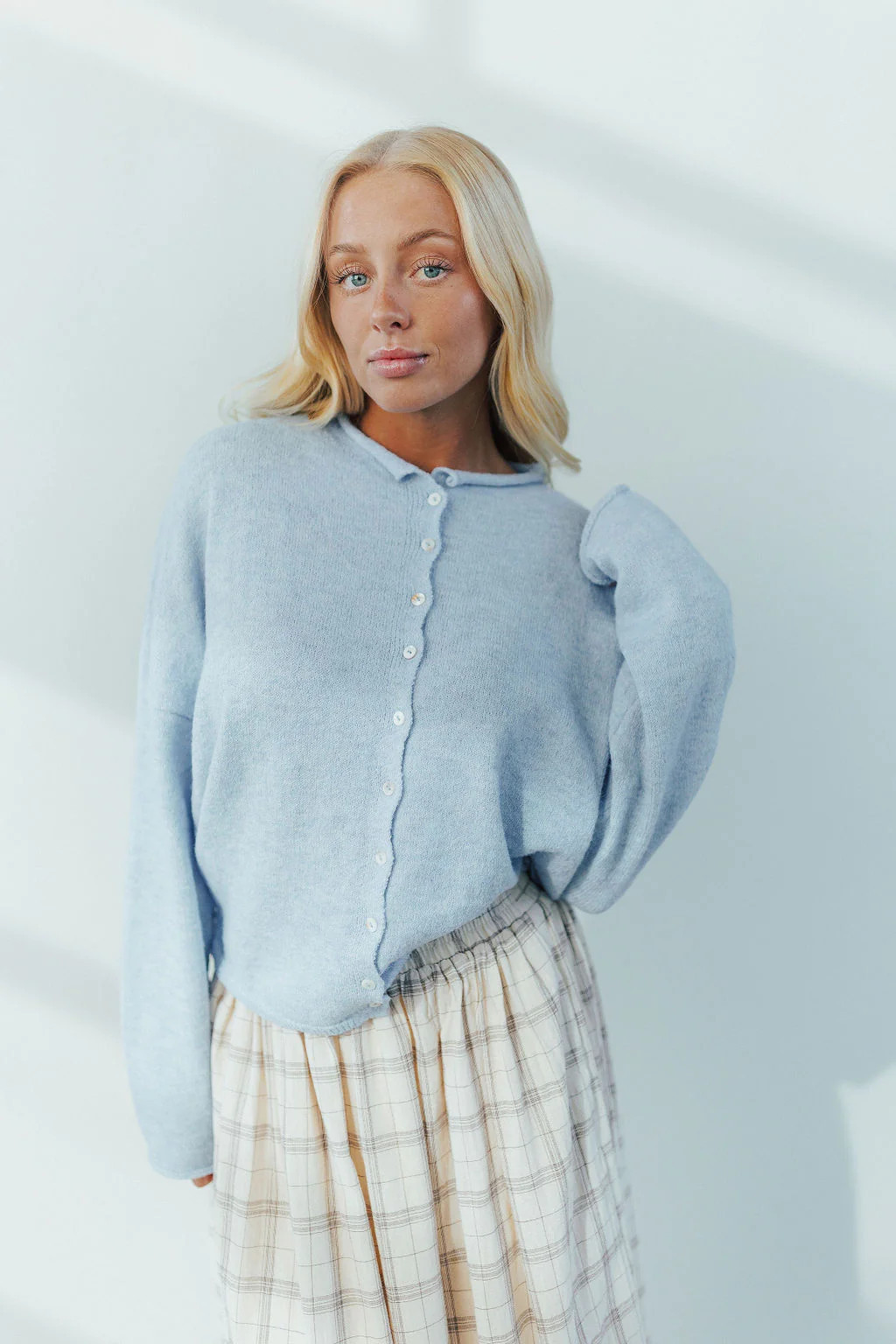 Piper Cardigan in Sky Blue Medium | Henly