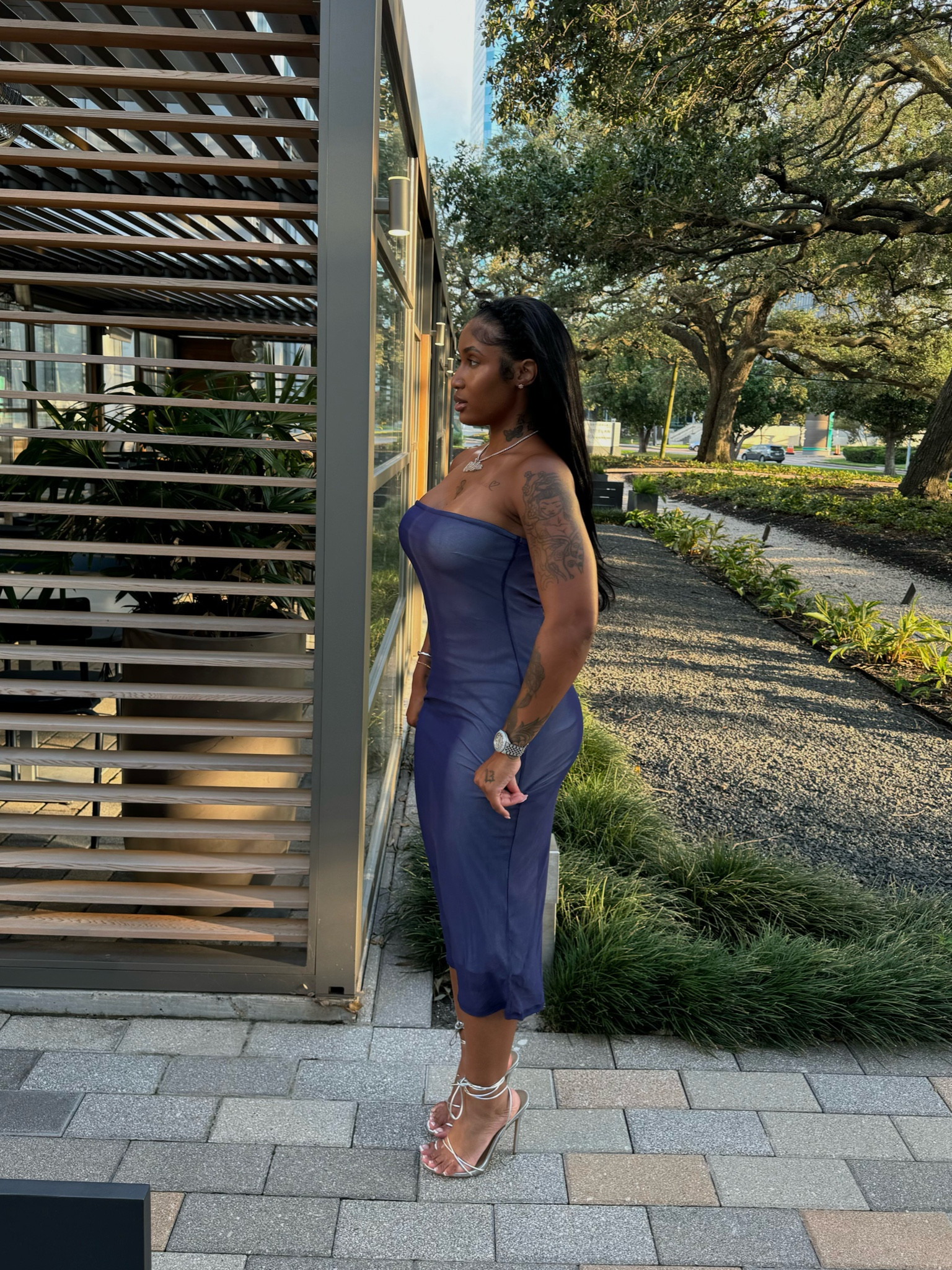 Nice easy slip-on dress! I got a medium but I would’ve got a SMALL if they had it!