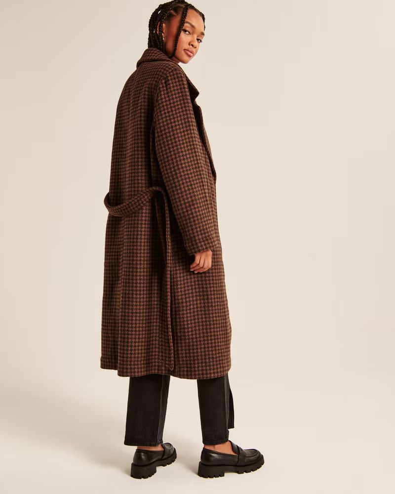 Women's Wool-Blend Double Cloth Belted Blanket Coat | Women's New Arrivals | Abercrombie.com | Abercrombie & Fitch (US)