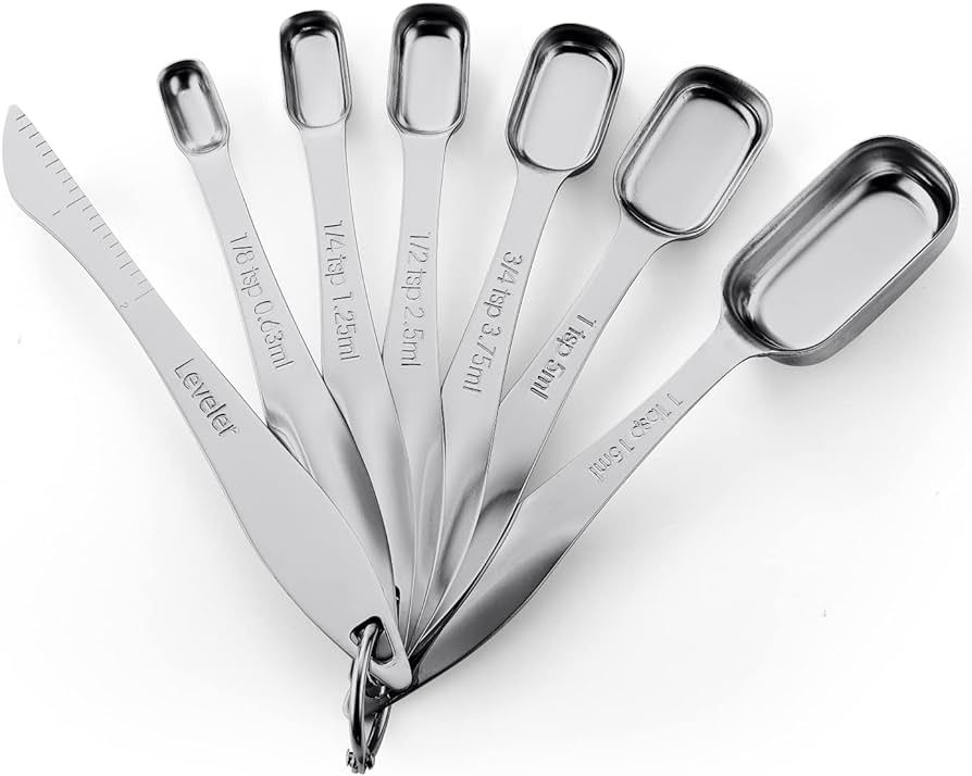 Spring Chef Heavy Duty Stainless Steel Metal Measuring Spoons Set for Dry or Liquid, Fits in Spic... | Amazon (US)