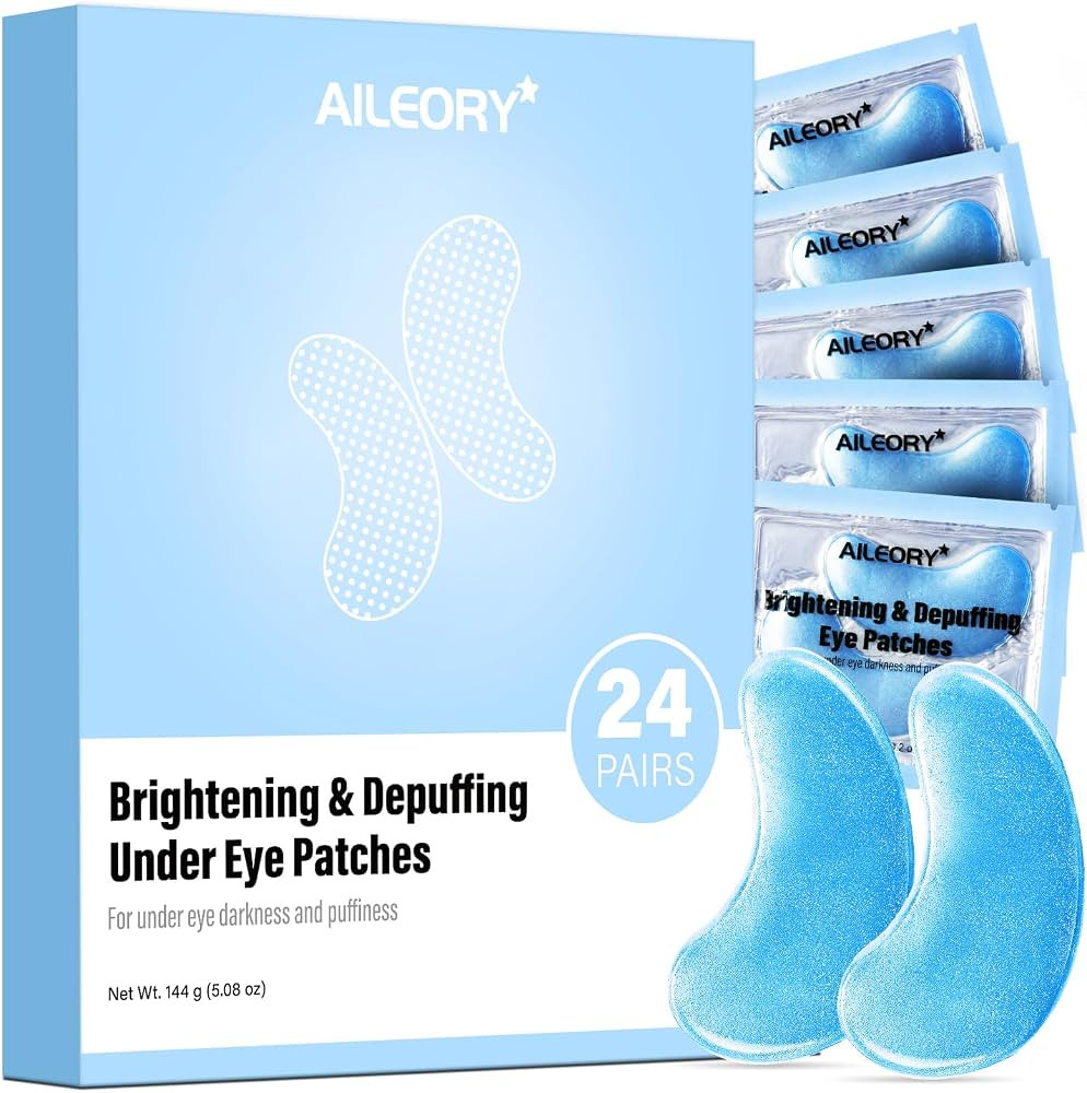 AILEORY Under Eye Patches for Dark Circles and Puffiness, Brightening Eye Masks with Caffeine, Ni... | Amazon (US)