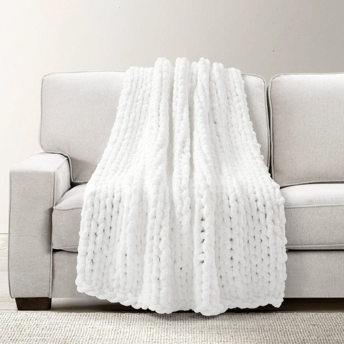 Hygge Ultra Soft Chenille Chunky Knit Throw | Lush Decor