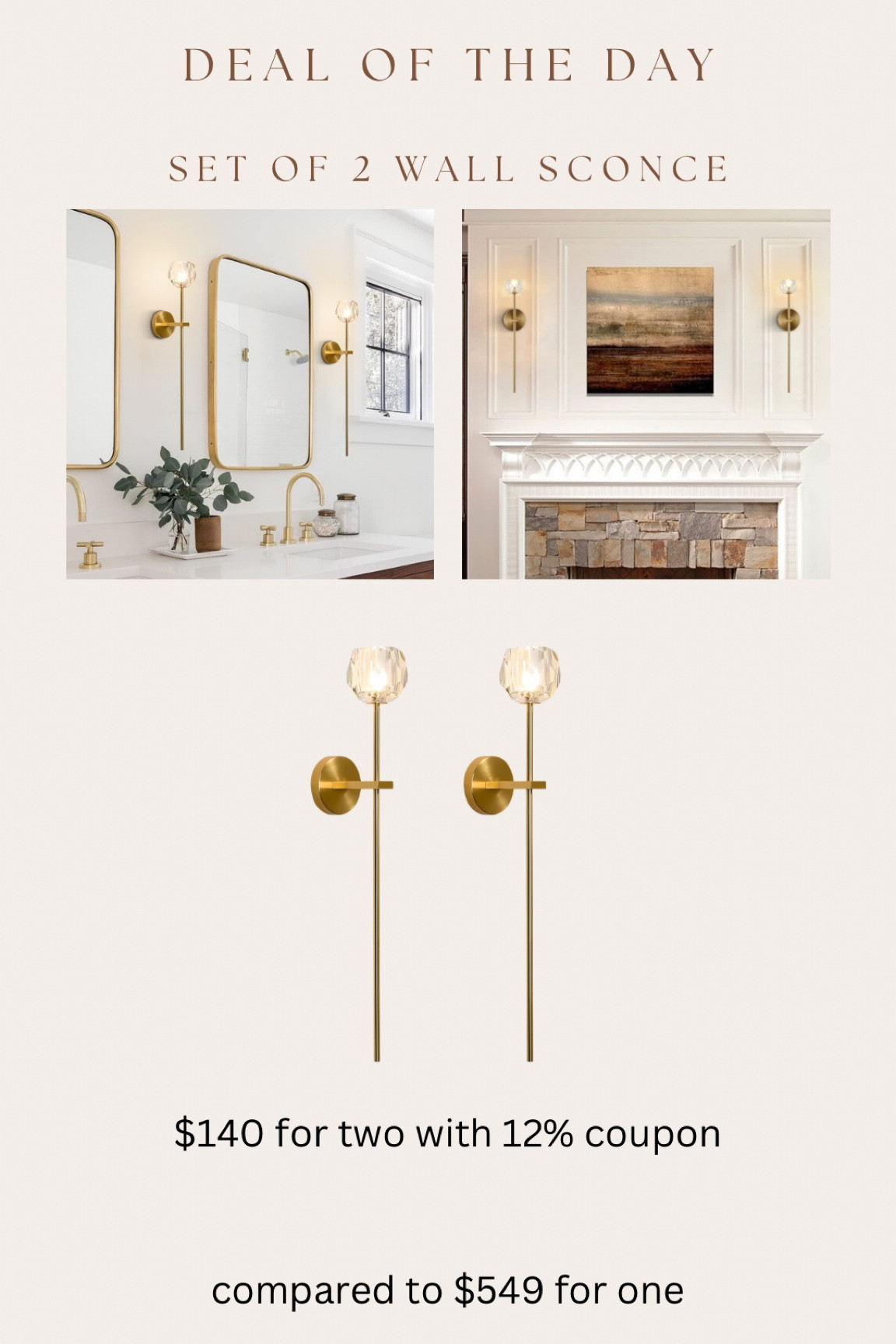 Gorgeous wall sconce! Such a great price!! Only $70 per sconce with 10% off coupon right now

Would be amazing in bathroom, next to fireplace, in entryway, in hallway, lining staircase, etc 

#LTKhome #LTKsalealert