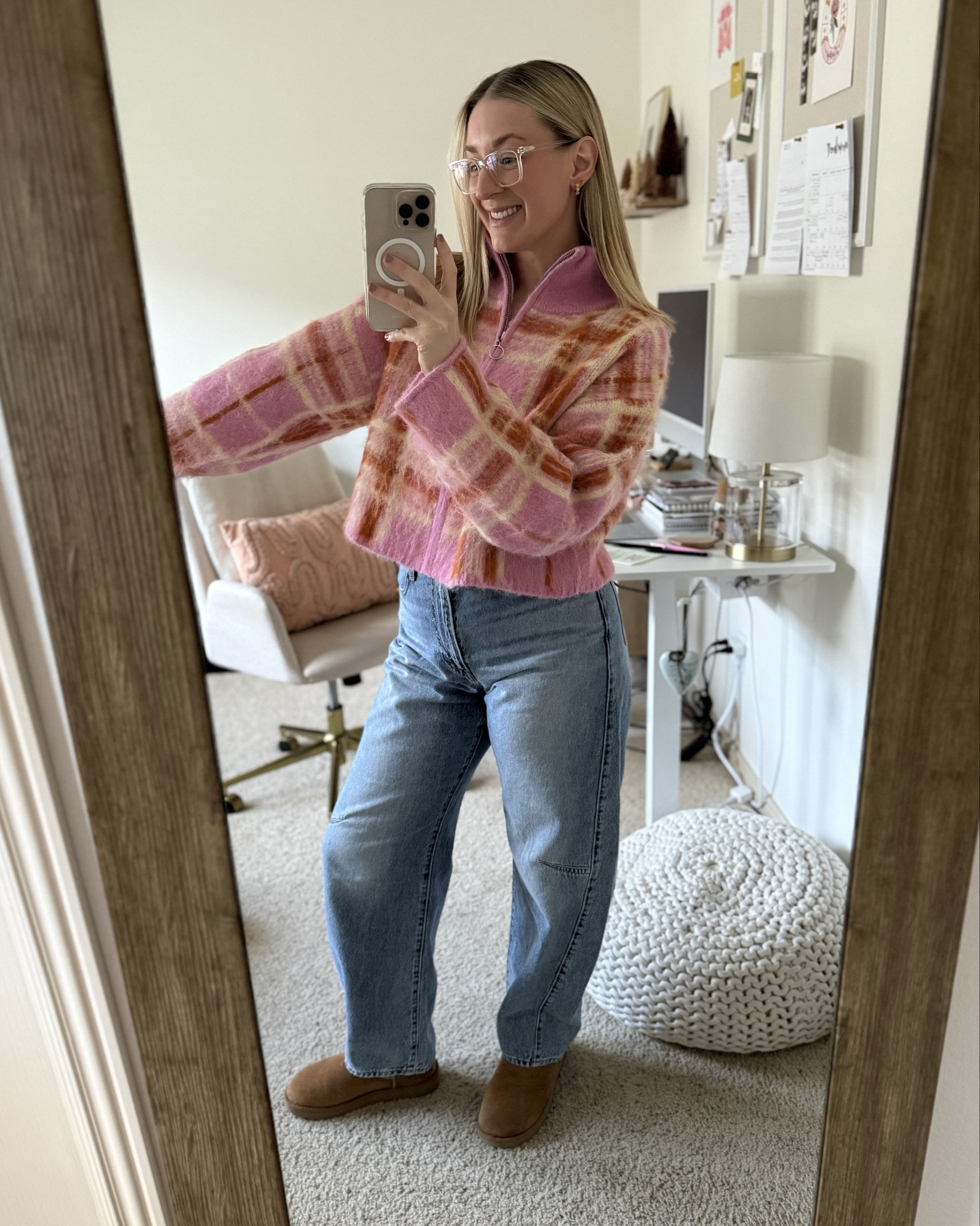 Cute and cozy outfit 🎀🤎 These Levi’s are amazing! Loving this fuzzy colorful sweater too also from Target! 

#LTKFindsUnder50 #LTKFindsUnder100 #LTKootd