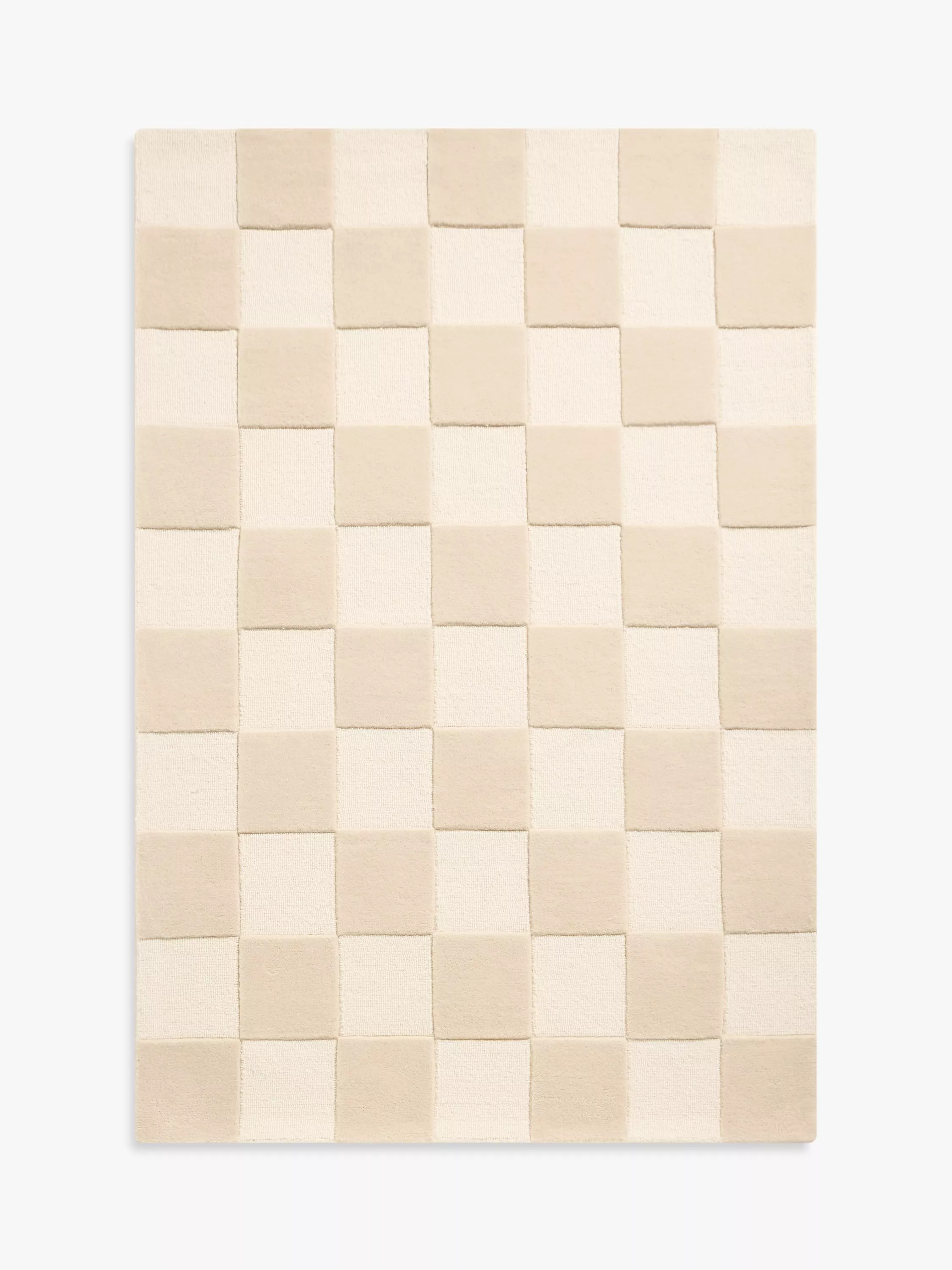 John LewisModern Checkerboard Rug, White Ivory | John Lewis (UK)