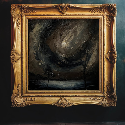 Gothic Full Moon Original oil painting Landscape on canvas impressionism art | eBay US