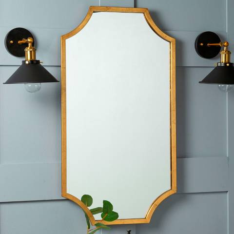 Lina Shiny Gold Leaf 20" x 36" Rectangular Wall Mirror - #63H51 | Lamps Plus | Lamps Plus