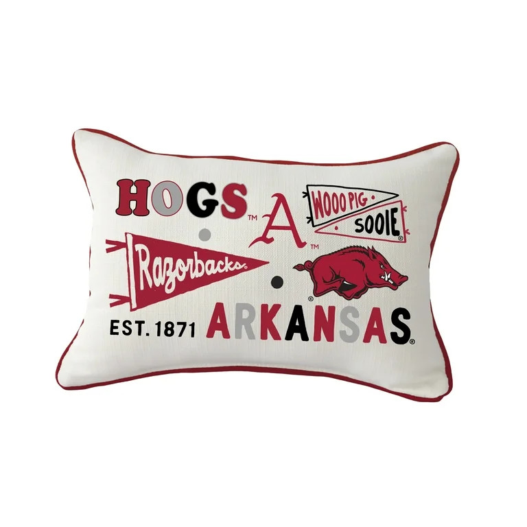 Little Birdie  Arkansas Razorbacks Rectangular Piped Pillow | Walmart (US)