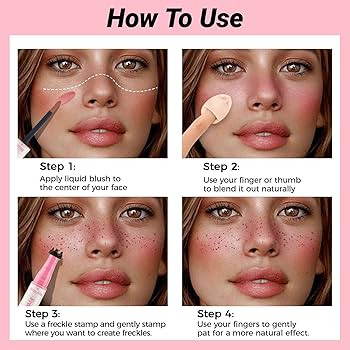 Erinde Natural Freckle Blush Pen, 2 in 1 Light Brown Liquid Freckle Stamp & Soft Pink Liquid Blus... | Amazon (US)