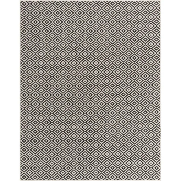 Geometric Charcoal Indoor / Outdoor Area Rug | Wayfair Professional