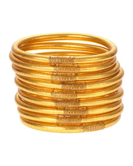 BuDhaGirl Gold All-Weather Bangles, Size S-L, Set of 9 | Neiman Marcus