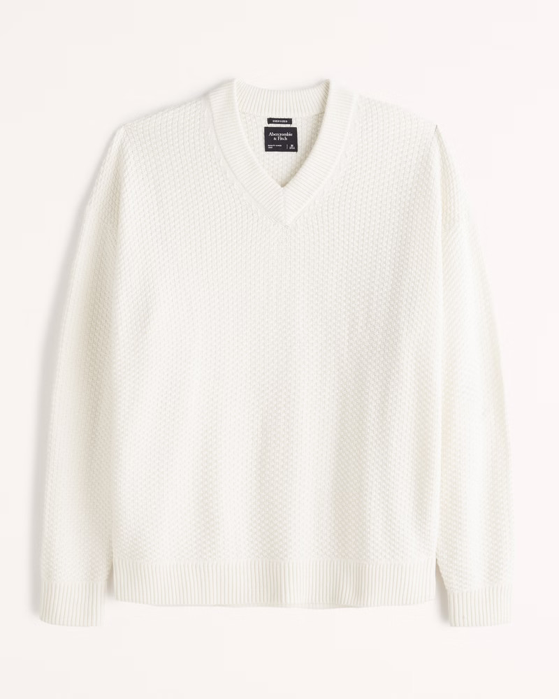 Oversized Preppy V-Neck Sweater | Abercrombie & Fitch (US)