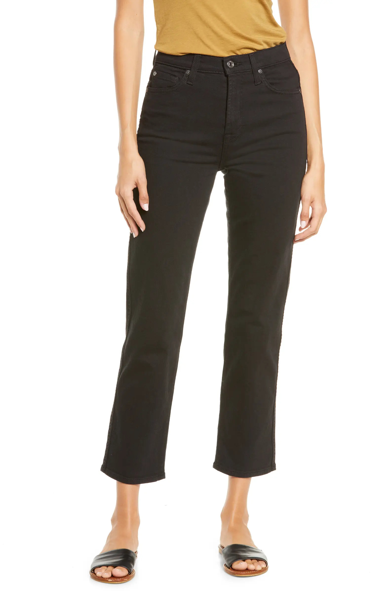 High Waist Crop Straight Leg Jeans | Nordstrom