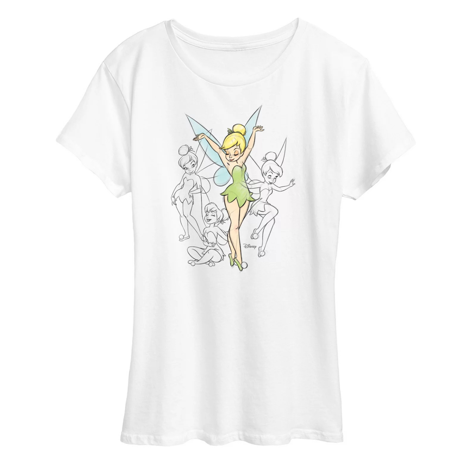 Disney's Tinker Women's Bell Sketches Graphic Tee, Girl's, Size: XXL, White | Kohl's
