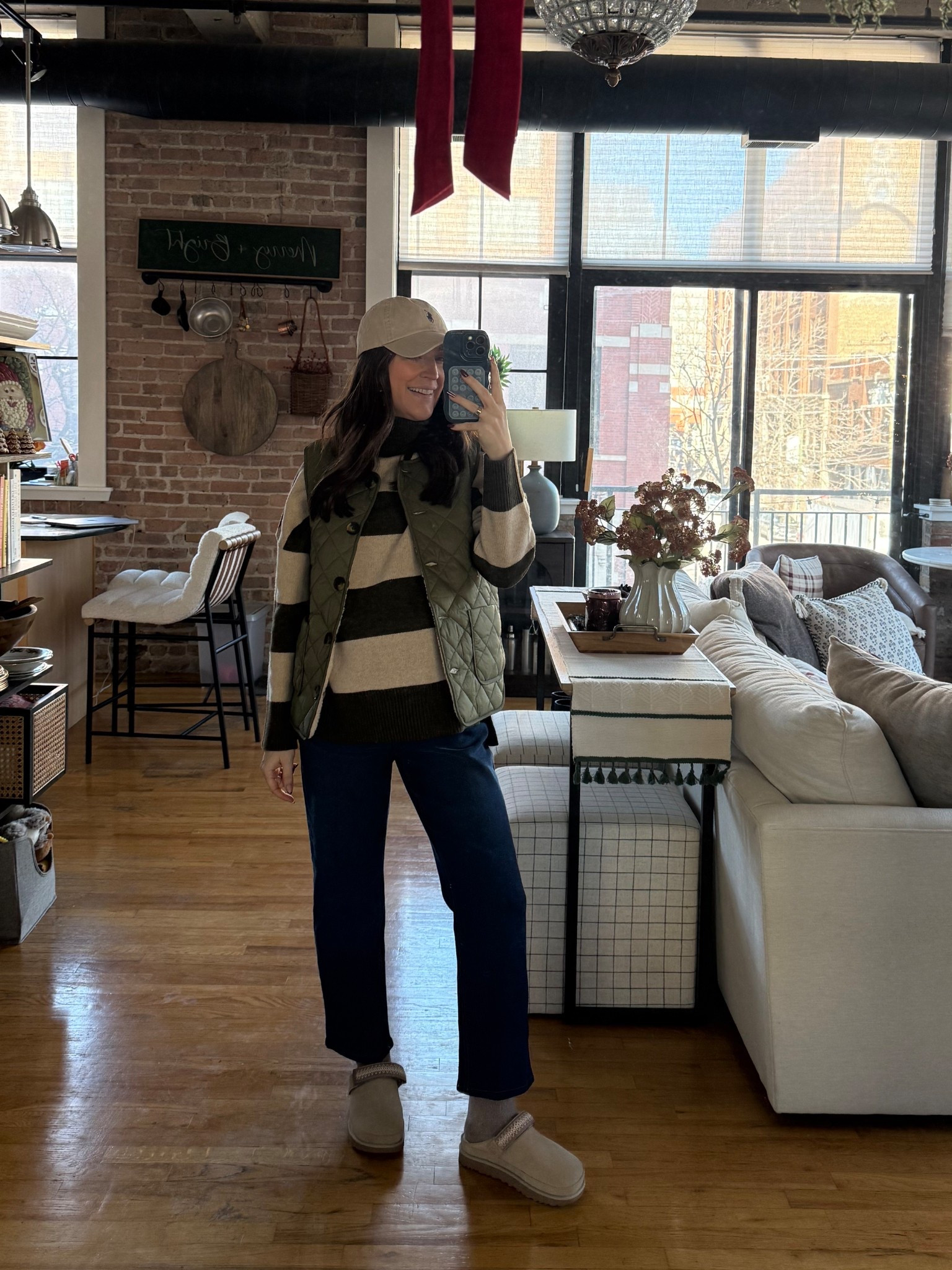 26 weeks pregnant comfy outfit! Maternity jeans are from Walmart (fit on the bigger side). Wearing a small in the sweater and 4 in the reversible vest! Sherpa lined on the other side 

#LTKootd #LTKBump