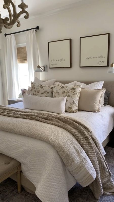 Cozy, neutral bedding // Target bedding // My bedding is on sale! Bed blanket is a best seller too. Use discount code SHEGAVEITAGO for the wall art. 

#LTKFind #LTKsalealert #LTKhome