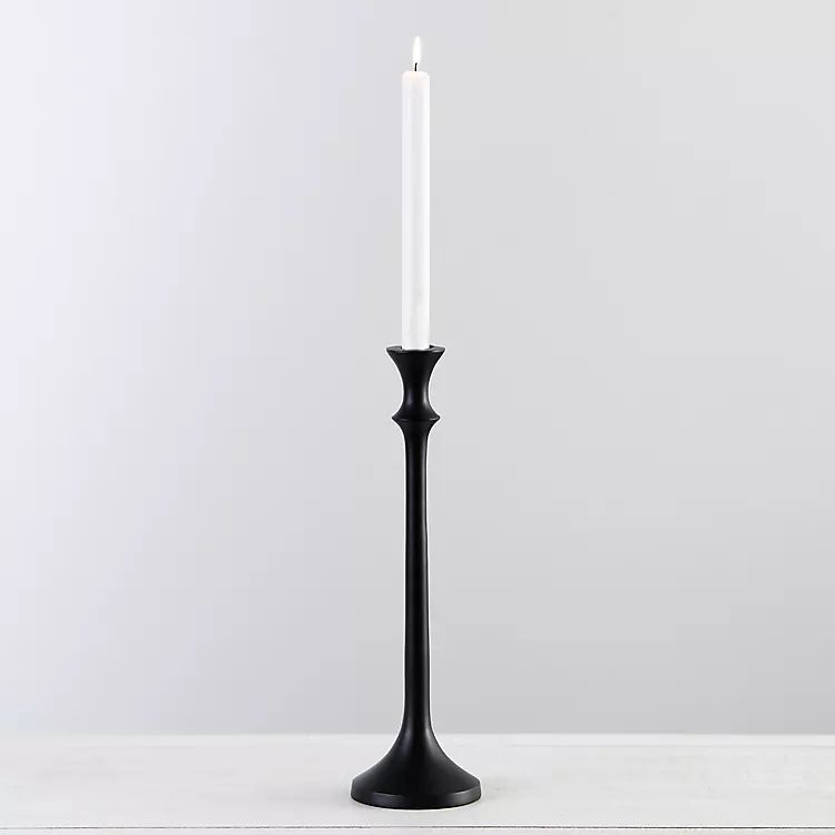 Black Metal Tapered Candle Holder, 14 in. | Kirkland's Home